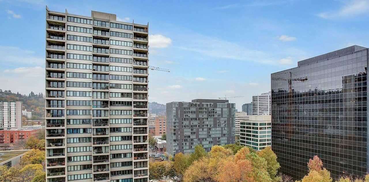 Harrison Condos towers in downtown Portland