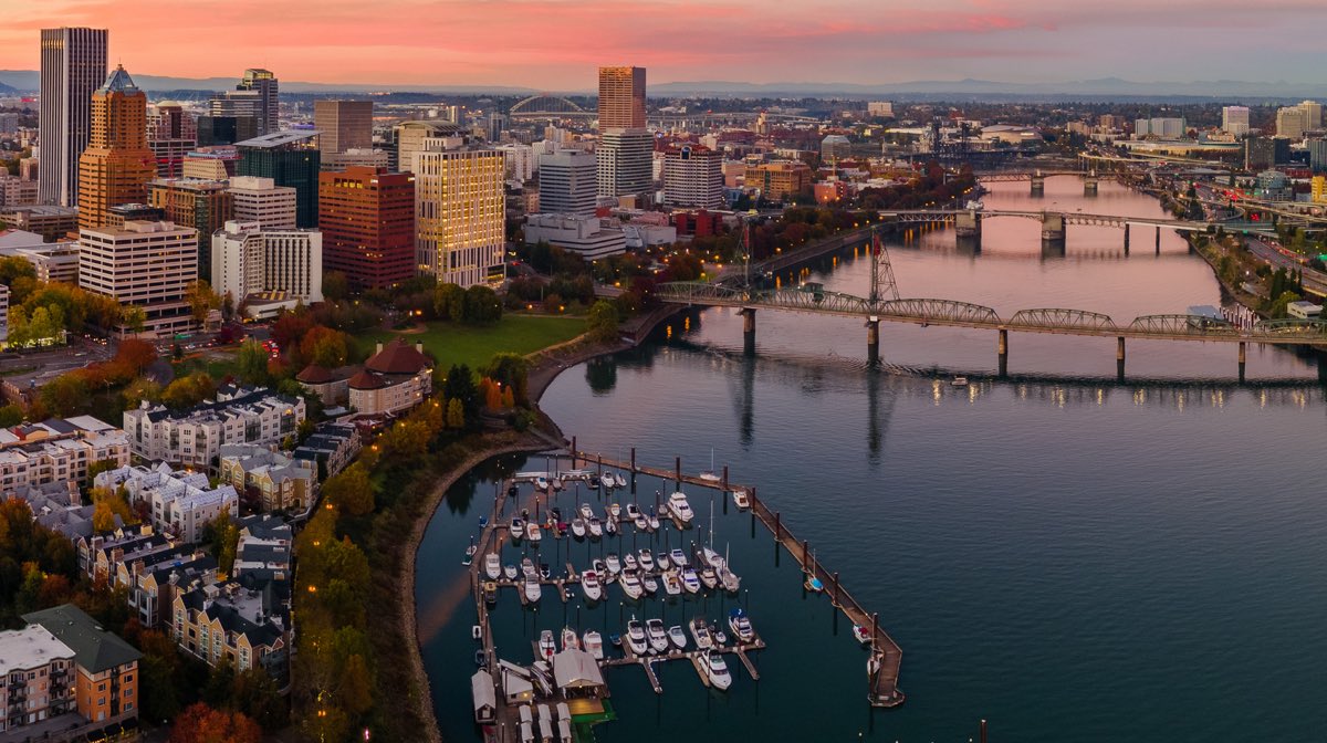 Portland waterfront and downtown skyline